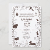 Animaux des bois 1er Invitation d'anniversaire (Devant)