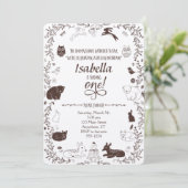 Animaux des bois 1er Invitation d'anniversaire (Debout devant)
