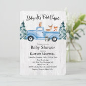 Animaux des bois Baby shower de camion Invitation (Debout devant)