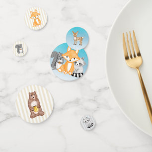 Animaux des bois Baby shower forestier confetti