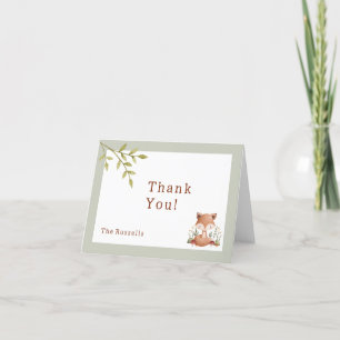 Animaux des bois Baby shower Fox Merci
