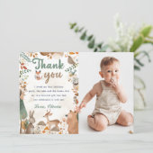 Animaux des bois Carte de remerciements photo d'an (Debout devant)