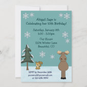 Animaux des bois d'hiver Invitation à la fête d'an (Dos)