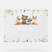 Animaux des bois, Forêt, Baby shower Bienvenue (Recto)