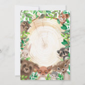 Animaux des bois Invitation Anniversaire Végétatio (Dos)