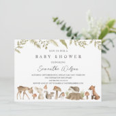 Animaux des bois Invitation au Baby shower de prin (Debout devant)
