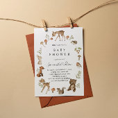 Animaux des bois Invitation au Baby shower de prin