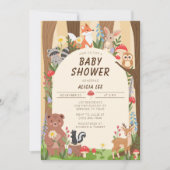 Animaux des bois Invitation au Baby shower foresti (Devant)