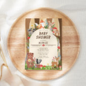 Animaux des bois Invitation au Baby shower foresti