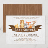 Animaux des bois Invitation Baby shower Neutre (Devant / Derrière)