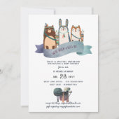 Animaux des bois Invitation Baby shower Tribal (Devant)