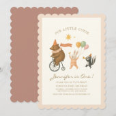 Animaux des bois Invitation d'anniversaire (Devant / Derrière)