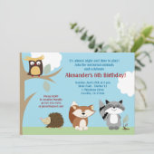 Animaux des bois Invitation de fête d'anniversaire (Debout devant)