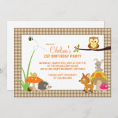 Animaux des bois Invitations d'anniversaire (Devant / Derrière)