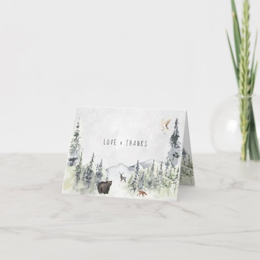 Animaux des bois | Merci du Baby shower forestier (Devant)