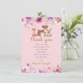 Animaux des bois Poème de Merci de Baby shower de (Debout devant)