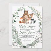 Animaux des bois Végétation Baby shower Invitation (Devant)