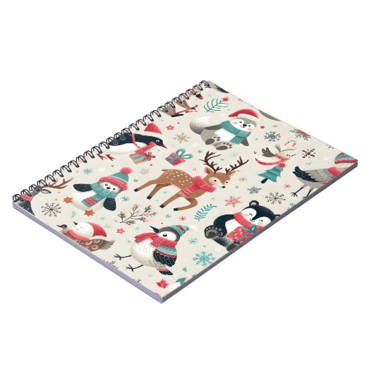 Animaux d'hiver Carnet Motif sans soudure (Côté gauche)