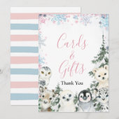 Animaux d'hiver Cartes et cadeaux de révélation de (Devant / Derrière)