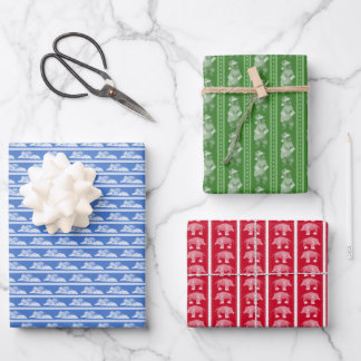 Animaux d'hiver Enveloppement Papier Plat Feuille 