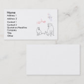 Animaux domestiques assis Cartes de visite, Chien (Devant / Derrière)