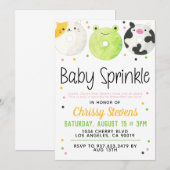 Animaux Donut Baby Sprinkw Douche Invitation (Devant / Derrière)