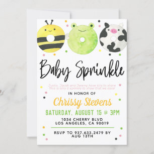 Animaux Donut Baby Sprinkw Douche Invitation