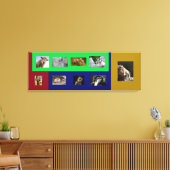 Animaux drôles sur toile colorée tendue (Insitu(Salon))
