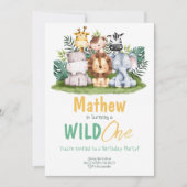 Animaux d'une partie sauvage Invitation d'annivers (Devant)
