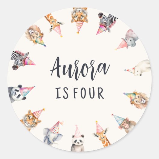 Animaux en Stickers Casquettes de fête à thème (Devant)