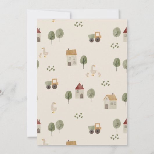 Animaux et fermes Invitation d'anniversaire (Dos)