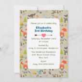 Animaux et fleurs de bois mignons Invitation d'ann (Devant)