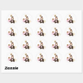 Animaux farcis en Stickers Roses (Feuille)