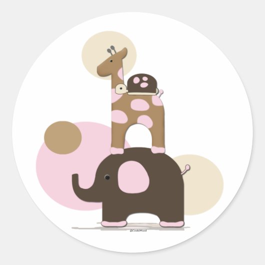 Animaux farcis en Stickers Roses (Devant)