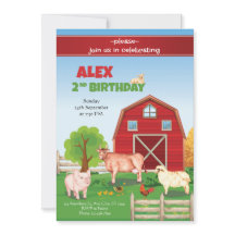 Animaux Ferme Invitation Anniversaire Barnyard Ann