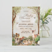 Animaux forestiers Baby showers Invitations garçon (Debout devant)
