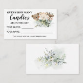 Animaux forestiers Combien de bonbons carte Baby s (Devant / Derrière)