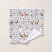 Animaux forestiers et Snowmen (Gant de toilette)