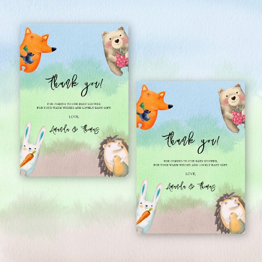 Animaux forestiers - merci baby shower