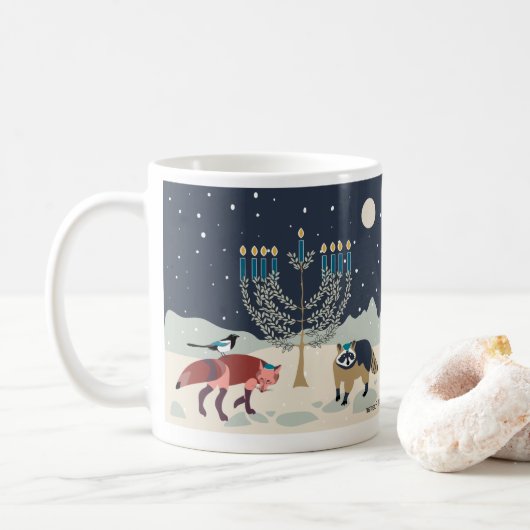 Animaux Hanoukka Menorah Desert Coffee Mug (Avec donut)