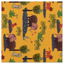 Animaux imaginaires : lions, souris, tissu
