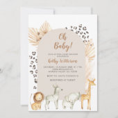 Animaux Jungle Baby shower Invitation (Devant)