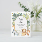 Animaux, Jungle invitation de premier anniversaire (Debout devant)