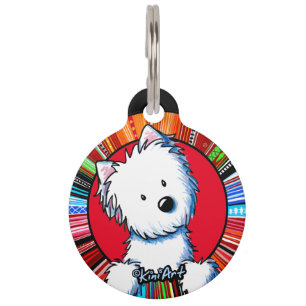 Animaux KiniArt Westie Médaillon Rond pour Animal de Compa