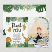 Animaux les sauvages de carte de remerciements (Devant / Derrière)