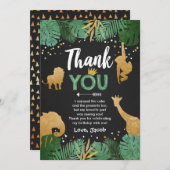 Animaux les sauvages de carte de remerciements (Devant / Derrière)