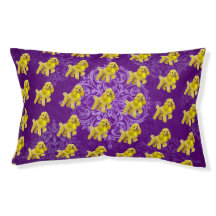 Lit pour animal de compagnie à motif floral jaune