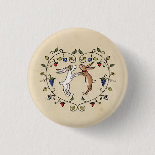 Animaux médiévaux mariés et mariés en badge de coe
