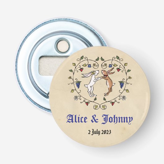 Animaux médiévaux ouvre-bouteille de mariée et de  (Devant)