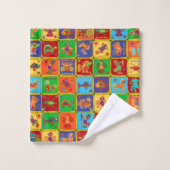 Animaux mexicains aztèques colorés (Gant de toilette)